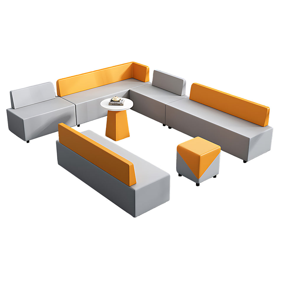 Modern Scratch-Resistant Corner Sofa with Solid Wood Frame for Office Reception and Lounge Areas JDZH-2081