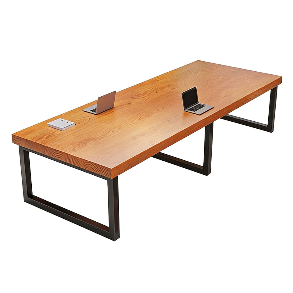 Executive Elegance Custom Made Solid Wood Conference Table With Reinforced Steel Legs For Office, Training, And Meeting Rooms HYZ-107
