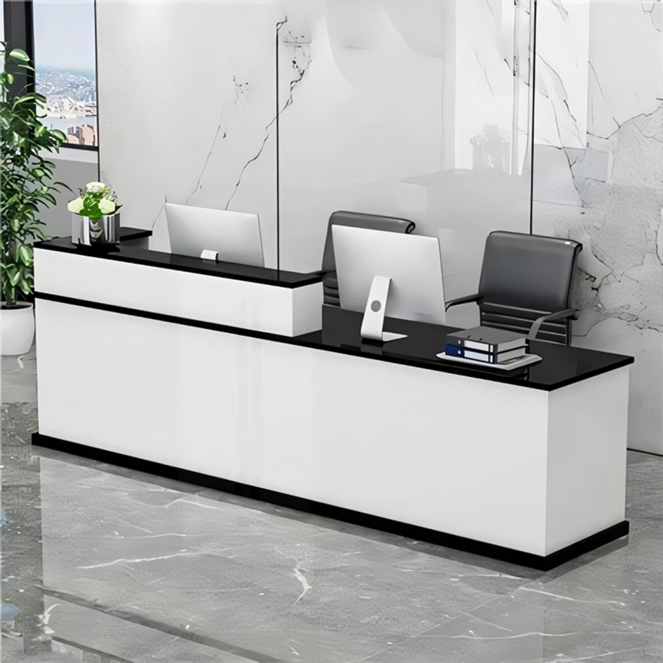 Corner Straight Stylish Reception Desk with Keyboard Tray and Drawers for Offices and Hotel Lobbies JDT-712（In Stock）