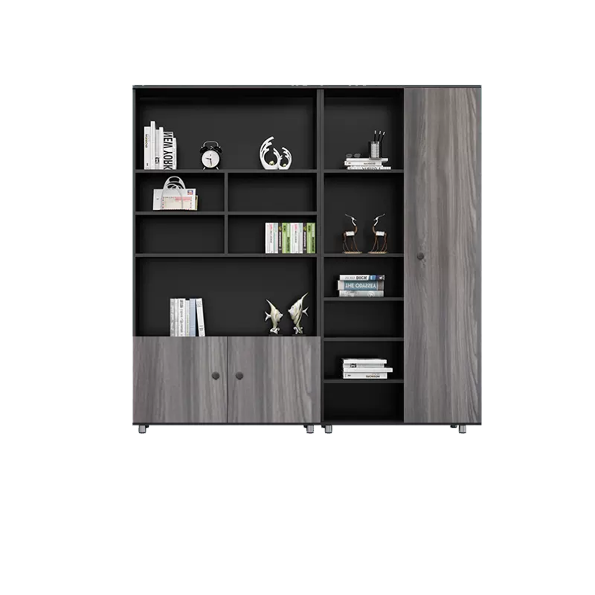 Rectangular Wooden File Cabinet with Open Storage Compartments WJG-745