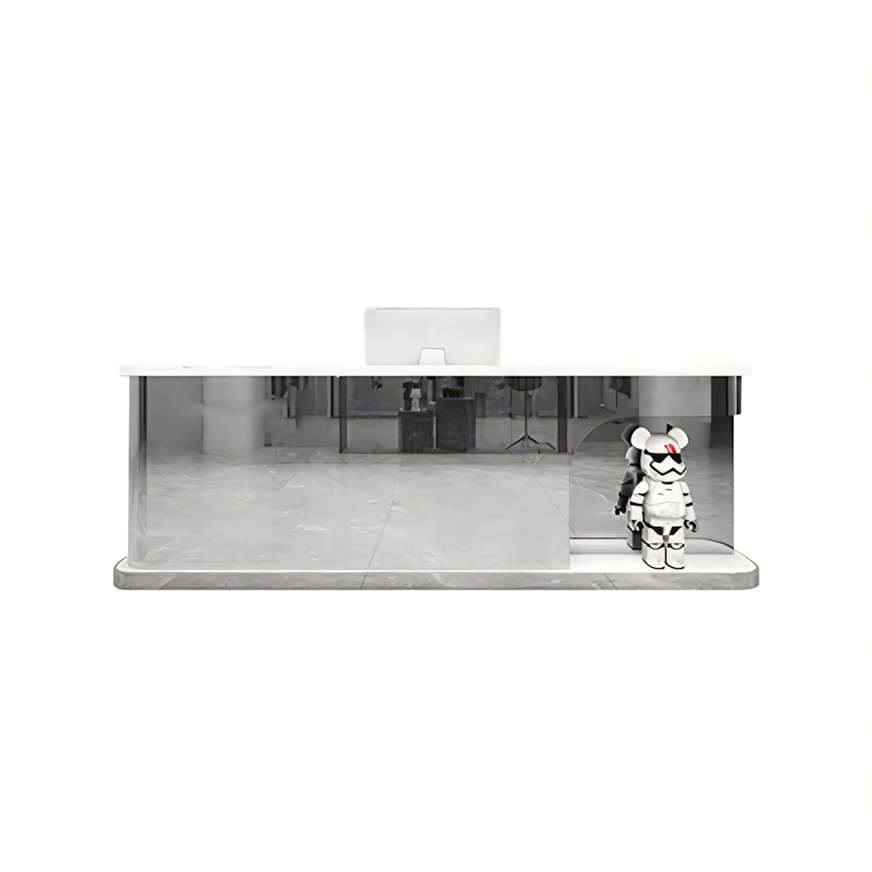 Corner Display Reception Counter with Ample Storage Space for Company JDT-064