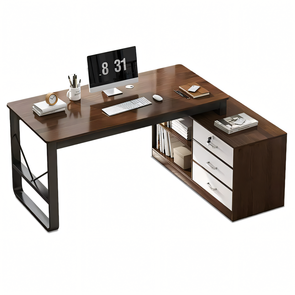 Modern Minimalist Corner Desk and Chair Set for Home Office and Study BGZ-118