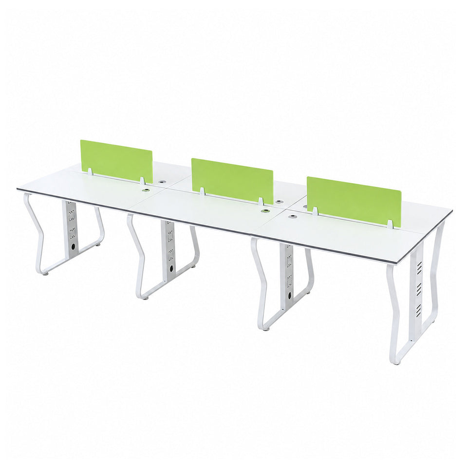 Modern Workstation Desk with Privacy Panels, Cable Management and Mobile Storage