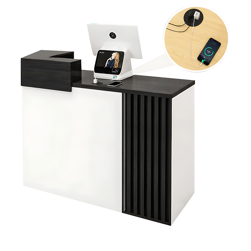 Small Reception Counter with Custom Logo and Lockable Drawer for Shop JDT-015