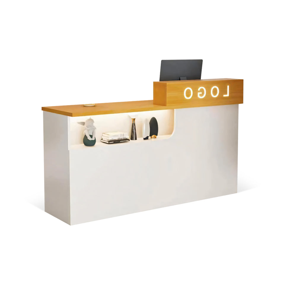 Corner Small Straight Reception Desk with Storage for Barber Shops and Salons JDT-1030