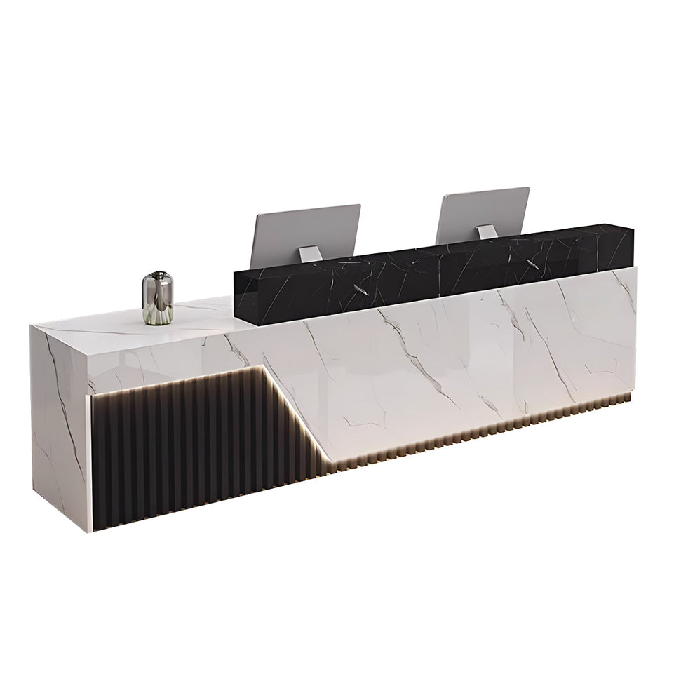 Modern Reception Desk LED Lighting Storage Eco Friendly for Salon Office JDT-2305