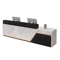 Modern Reception Desk LED Lighting Storage Eco Friendly for Salon Office JDT-2305