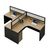 Modern Minimalist Office Desk – Two-Tone Office Workstation with Cable Management（副本） (In Stock)