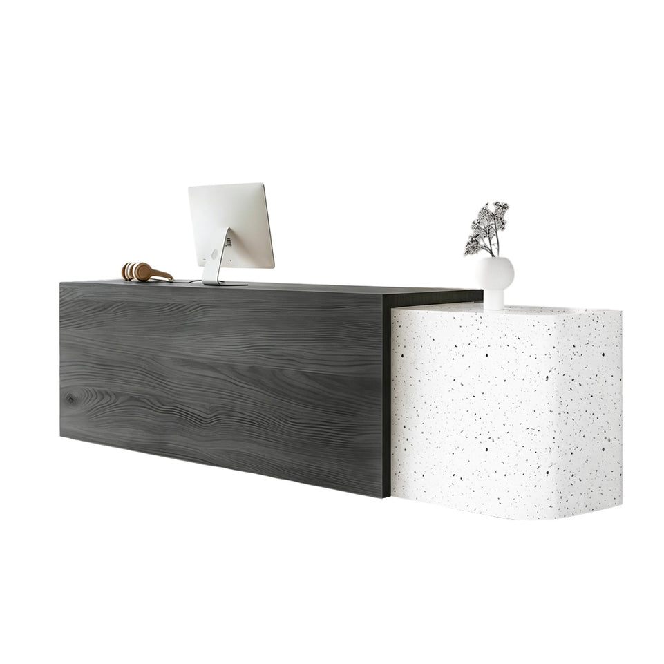 Modern Stylish Dual-tone Reception Desk with Ample Storage for Offices & Retail Spaces JDT-2357