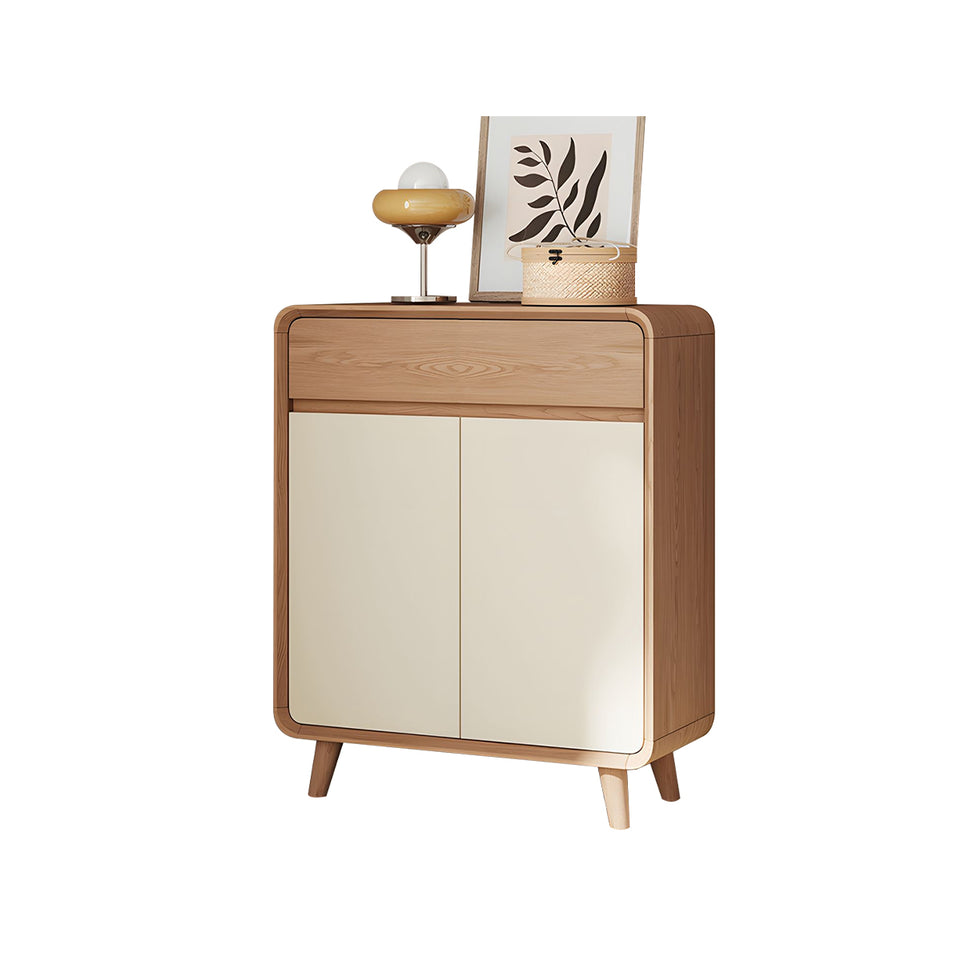 Spacious Solid Wood Entryway Shoe Cabinet With Adjustable Shelves For Home, Balcony And Modern Minimalist Interiors CWG-2161