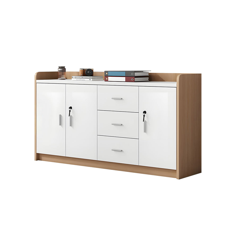 Elegant Wooden Office Low Cabinet With Lock, Large Storage Space, Smooth Silent Doors, Ideal for Conference Rooms and Workspaces CWG-2168