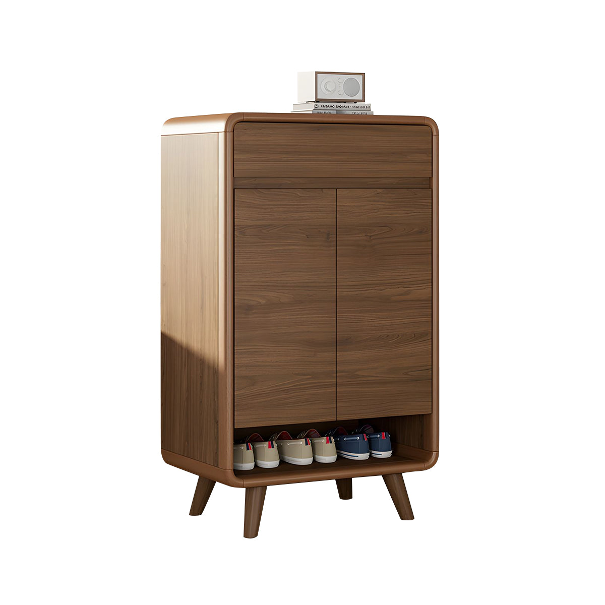 Large Capacity Solid Wood Shoe Cabinet With Adjustable Shelves And Sleek Piano Gloss Finish For Entryway CWG-2159