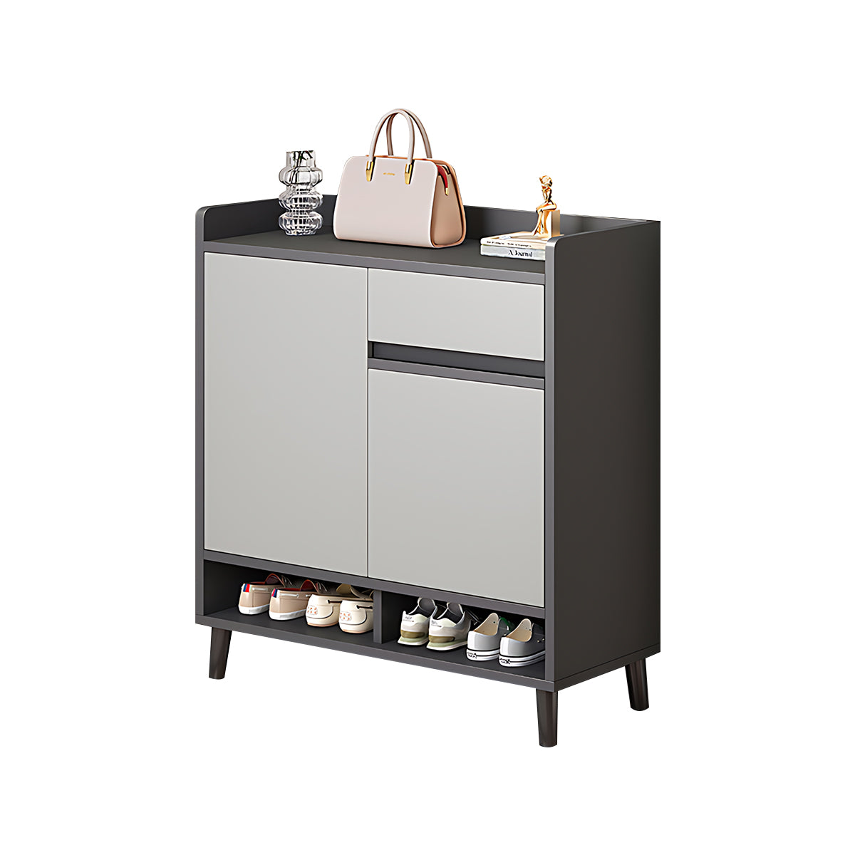 Premium Solid Wood Entryway Shoe Cabinet With Spacious Storage, Adjustable Shelves And Soft-Close Press Doors For Modern Homes CWG-02266