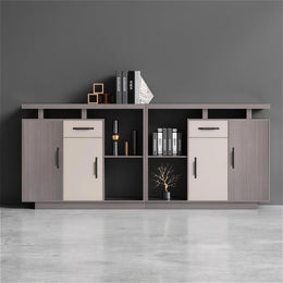 Elegant Eco-friendly Storage Cabinet with Thickened Top and Open & Closed Compartments for Offices & Tea Rooms CWG-2204