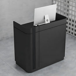 Curved Reception Desk 28-79 in Wide with Lockable, Solid Wood & File Drawers for Salon
