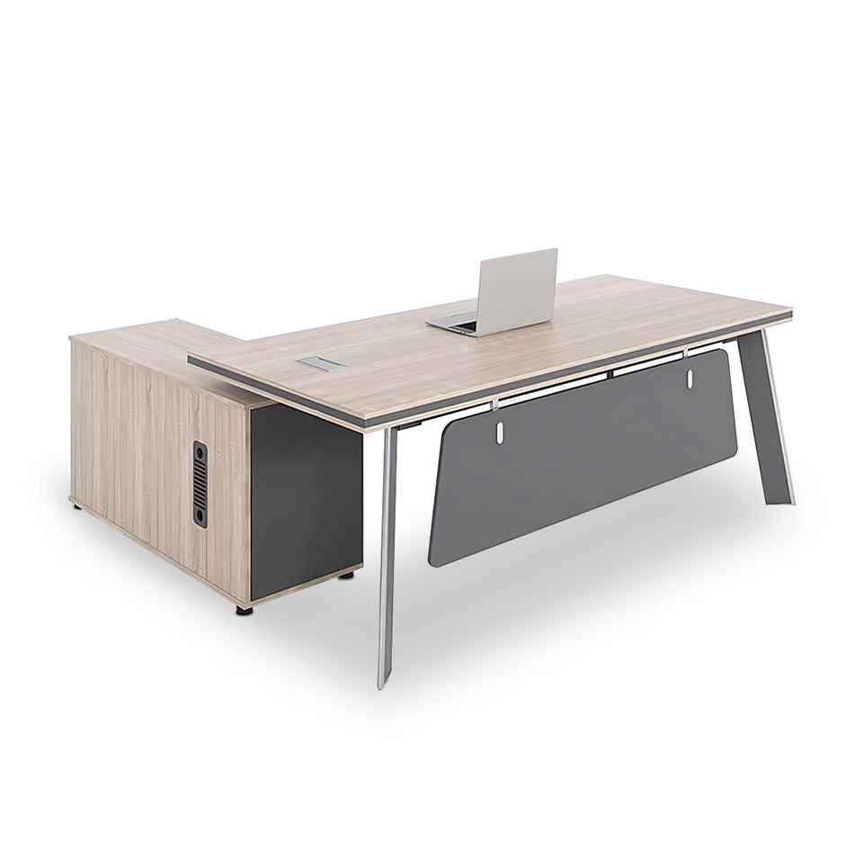 Minimalist Modern Executive Desk with Drawers and Partition LBZ-10121-E（East Coast）