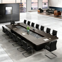 Modern Elegant Eco-Friendly Conference Table with Cable Management and Storage for Offices & Meetings HYZ-2111