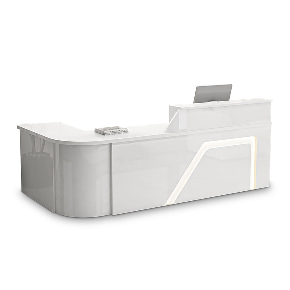 Stylish L-Shaped Reception Desk with Corner and Cabinet for Shops JDT-K093-E（East Coast）