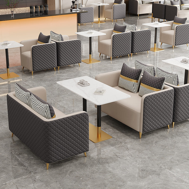 Faux Leather Reception Sofa Set for Hotel Lobbies