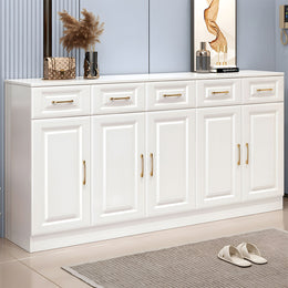 Sleek Contemporary Wooden Entryway Shoe Cabinet For Hallways And Living Rooms With Adjustable Shelves CWG-2162