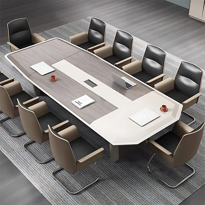 Luxurious Asymmetrical Two-Tone Conference Table for Modern Offices and Meeting Rooms HYZ-2114