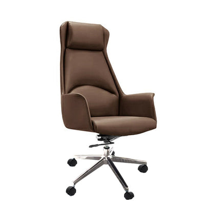 Modern Ergonomic Black Leather Office Chair with Wheels Adjustable Height and Recline LBY-K015