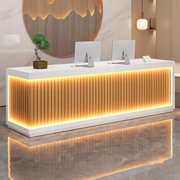 Salon Reception Desk 47-157 in Wide with LED Lighting & Lockable for Salon