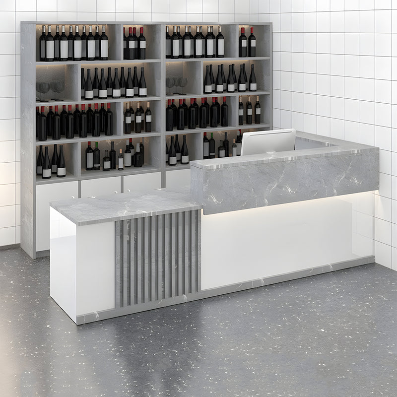 Retail Reception Desk 39-118 in Wide with Keyboard Tray, Lockable & File Drawers