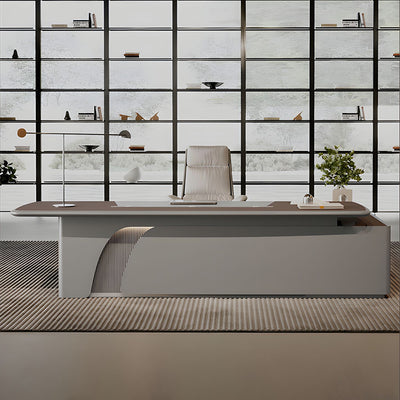 Luxury Executive Desk With Nappa Leather Inlay For CEO And Manager Offices, High-Capacity Storage And Advanced Digital Lock LBZ-2179