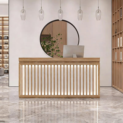 Stylish Elegant Reception Desk with Dual-Layer Desktop and LED Lighting for Spas, Salons, Hotels, and Bars JDT-2326