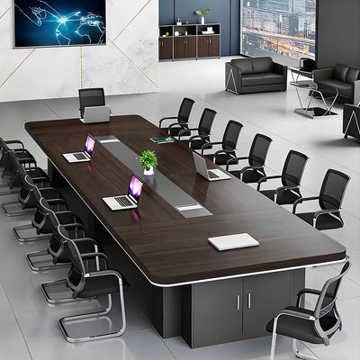 Sleek Eco-Friendly Conference Table with Cable Management and Spacious Storage for Modern Offices HYZ-2109