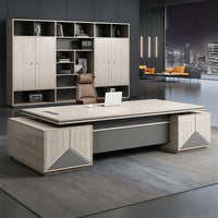 Luxury Double Cabinet Executive Office Desk and Modern Single Managerial Executive Desk Set with Chair LBZ-10140