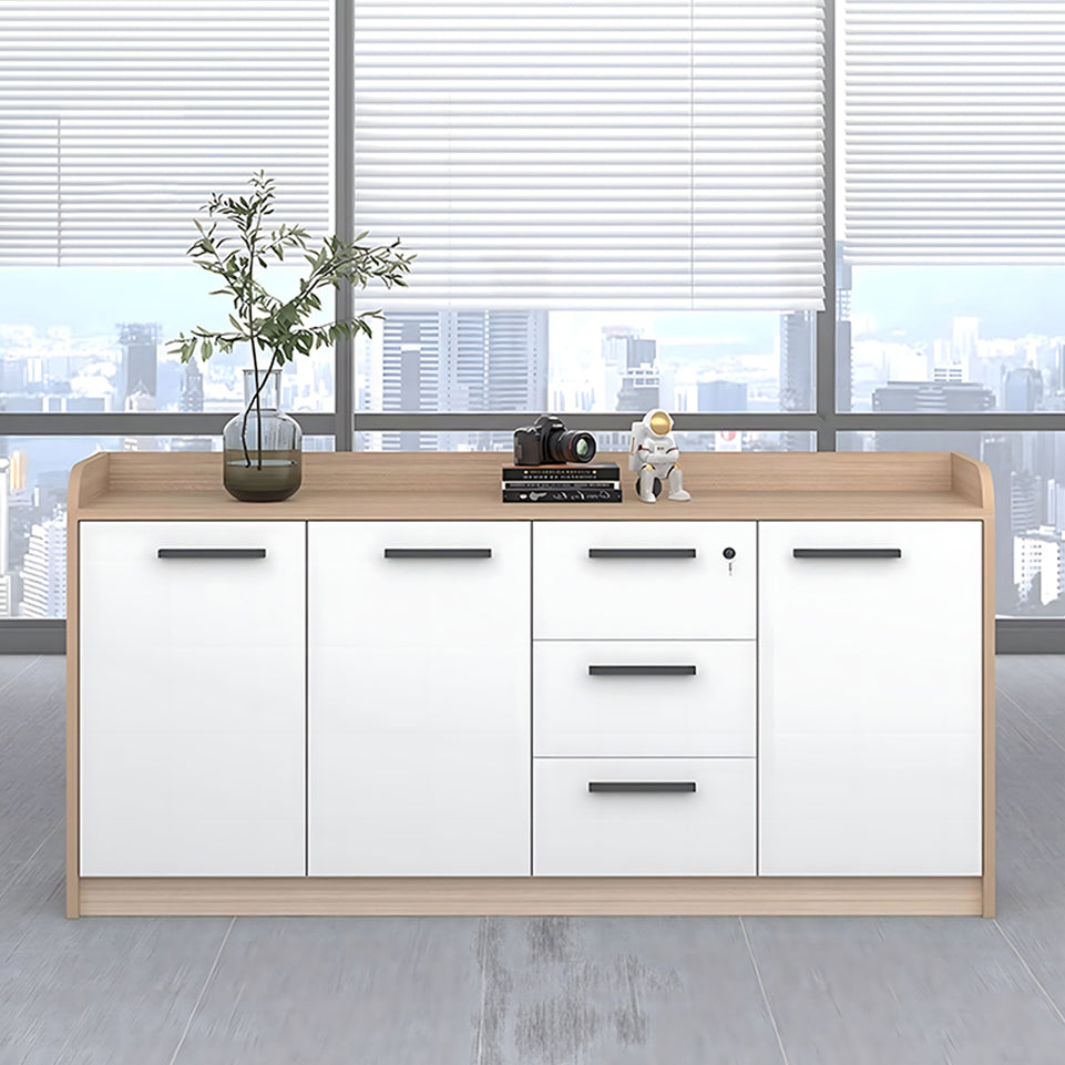 Premium Wooden Floor-Standing Office Tea Cabinet With Lockable Drawers And Spacious Storage For Office Essentials CWG-2163