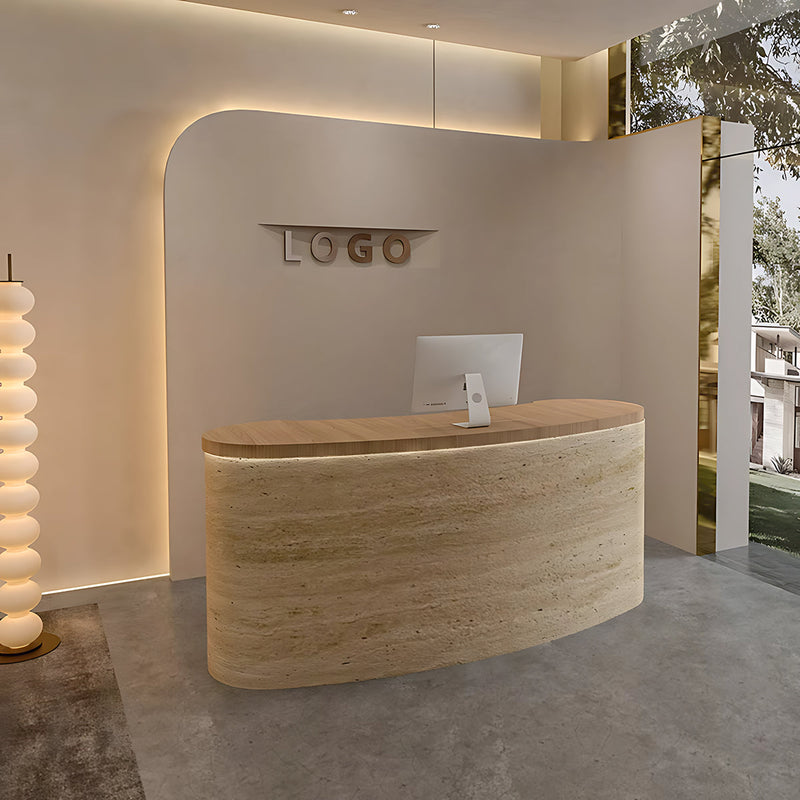 Elegant and Classic Reception Desk with Rounded Corner Design JDT-2235