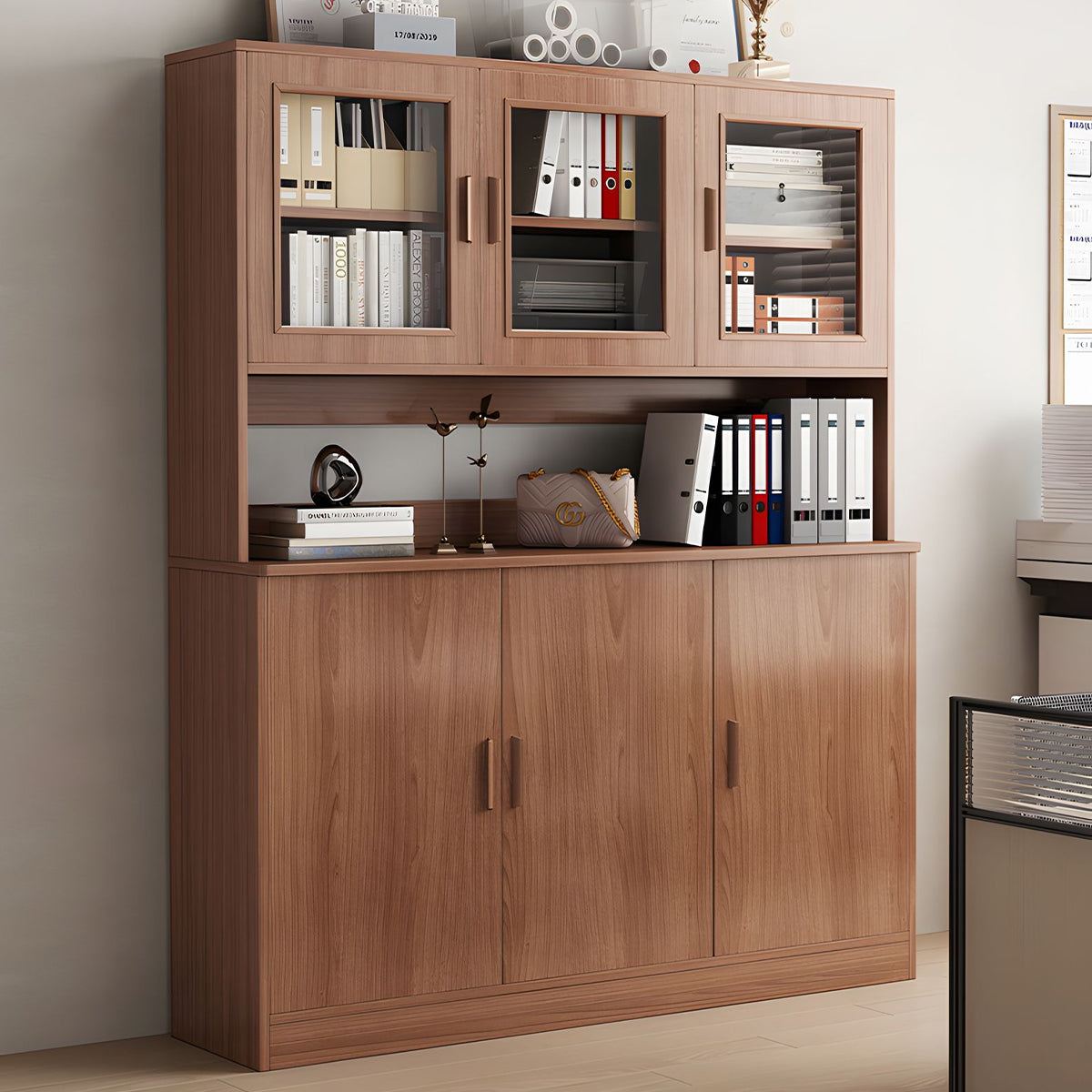 Elegant Multifunctional Floor-Standing Office Filing and Book Cabinet with Acrylic Doors for Modern Workspace CWG-2166