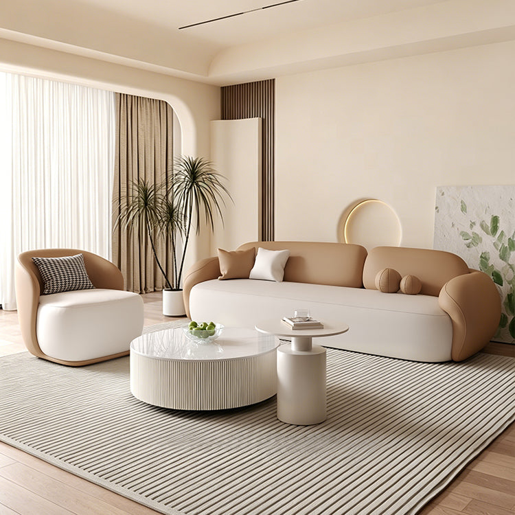 Modern Sofa 27-89 in Wide with Curved, Solid Wood & Lumbar Support for Reception Area