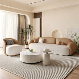 Modern Sofa 27-89 in Wide with Curved, Solid Wood & Lumbar Support for Reception Area