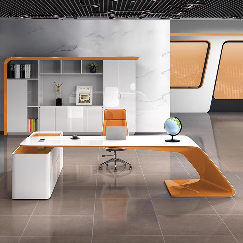Modern White Executive Desk Stylish White Lacquer Office Desk LBZ-1050