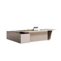 Stylish Modern Wooden Executive Desk with Credenza and Bookcase LBZ-M044