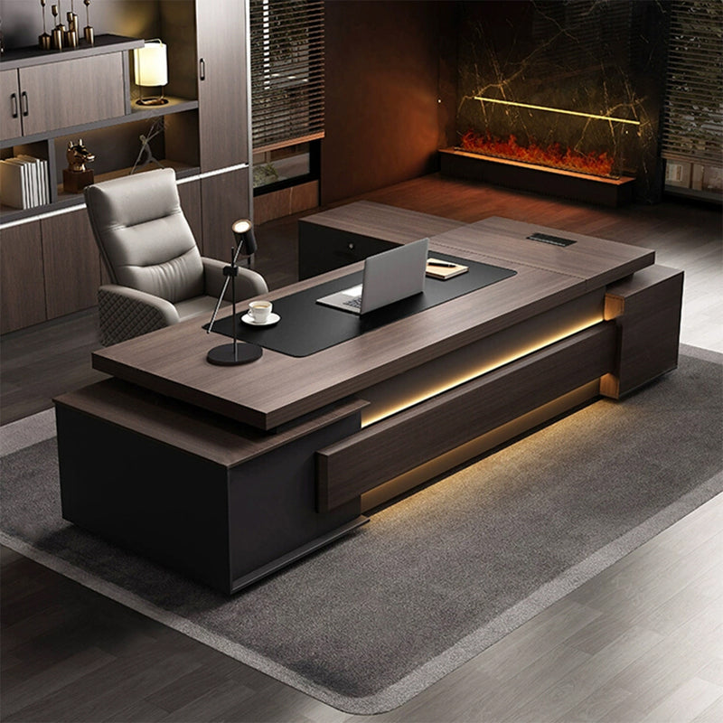 Refined Modern Executive Desk With Secure Storage And Cable Management LBZ-2175