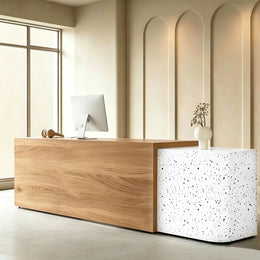 Modern Stylish Dual-tone Reception Desk with Ample Storage for Offices & Retail Spaces JDT-2357