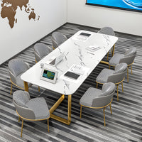 White Marble Conference Table Fashion Table Elevate Your Workspace HYZ-1023