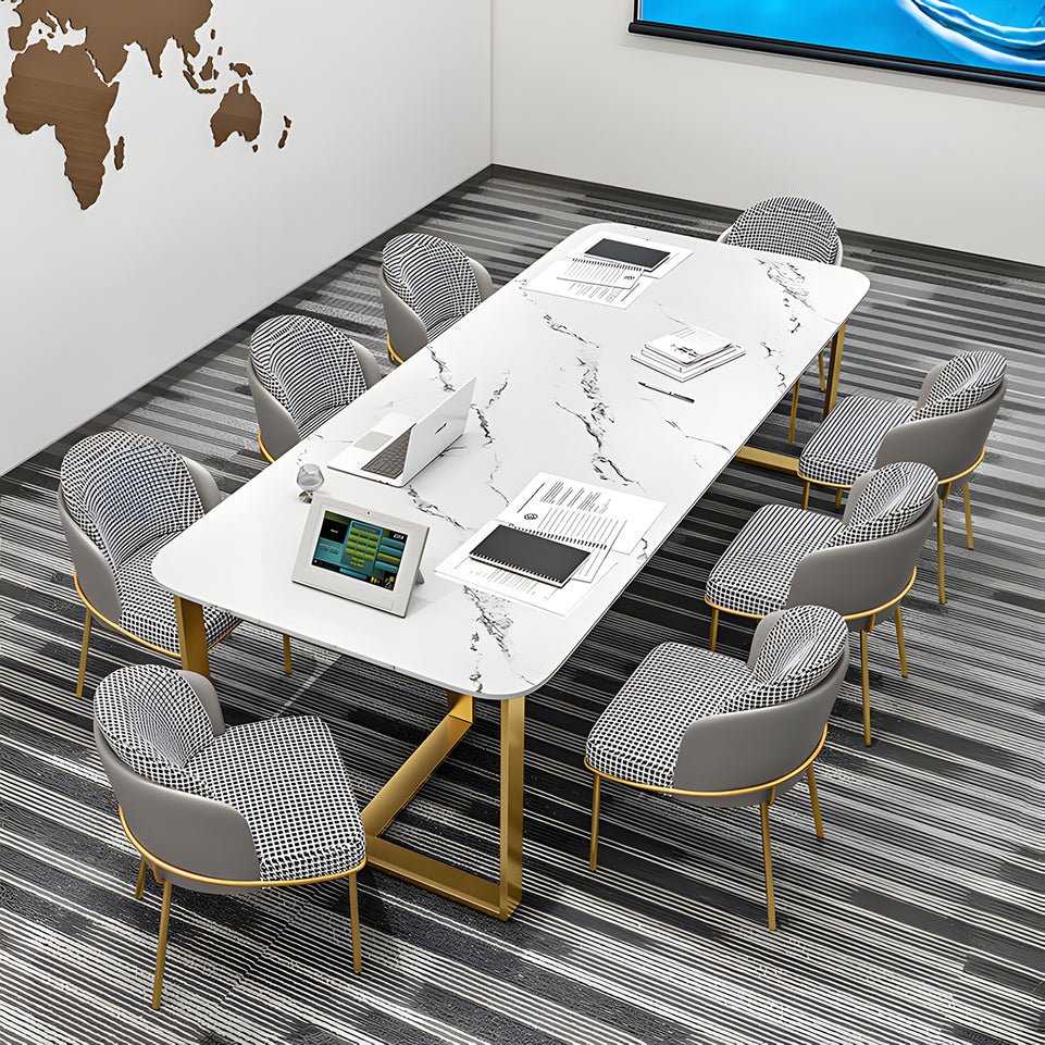 White Marble Conference Table Fashion Table Elevate Your Workspace HYZ-1023