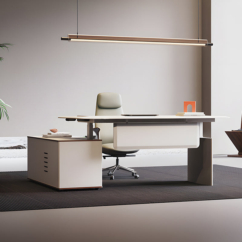 Executive Desk 71-94 in Wide with Wireless Charging, Cable Management & Side Storage