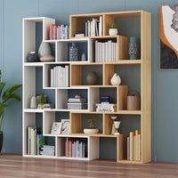 Corner Slim Wood Bookshelf for Bedroom or Living Room, Modern Minimalist Design with Creative Display Features CWG-2179