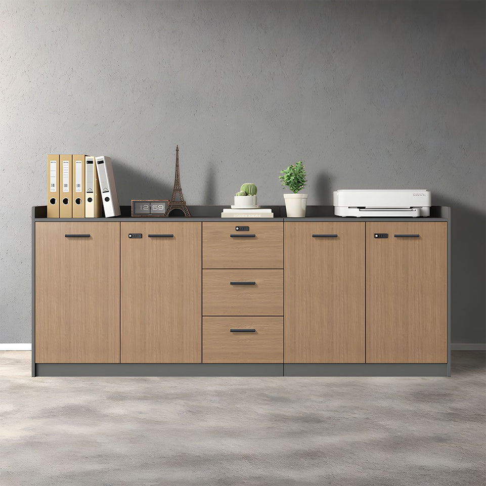 Contemporary Floor-Standing Office File Cabinet with Lockable Storage, Adjustable Shelves, and Spacious Drawers CWG-2176