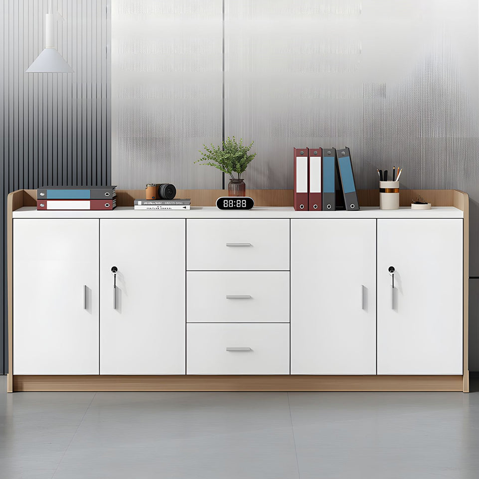 Elegant Wooden Office Low Cabinet With Lock, Large Storage Space, Smooth Silent Doors, Ideal for Conference Rooms and Workspaces CWG-2168