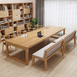 Modern Conference Table 47-118 in Wide (3.9-9.8 ft) with Solid Wood & Lumbar Support