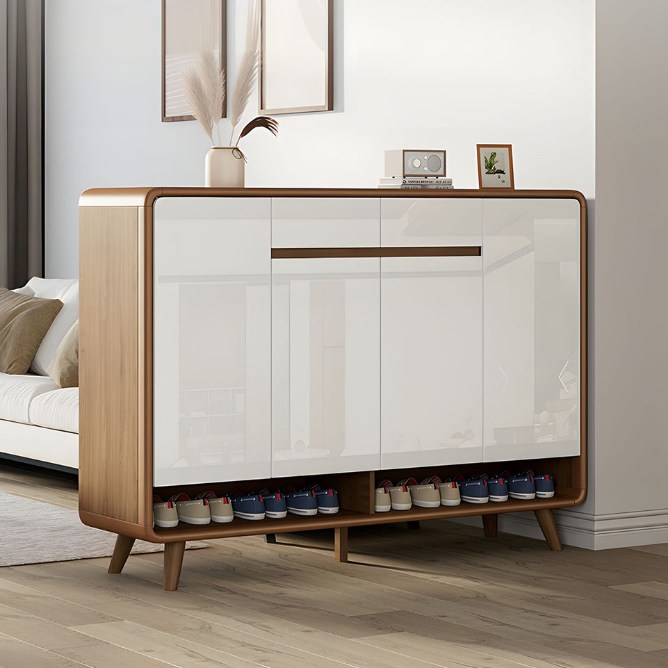 Large Capacity Solid Wood Shoe Cabinet With Adjustable Shelves And Sleek Piano Gloss Finish For Entryway CWG-2159