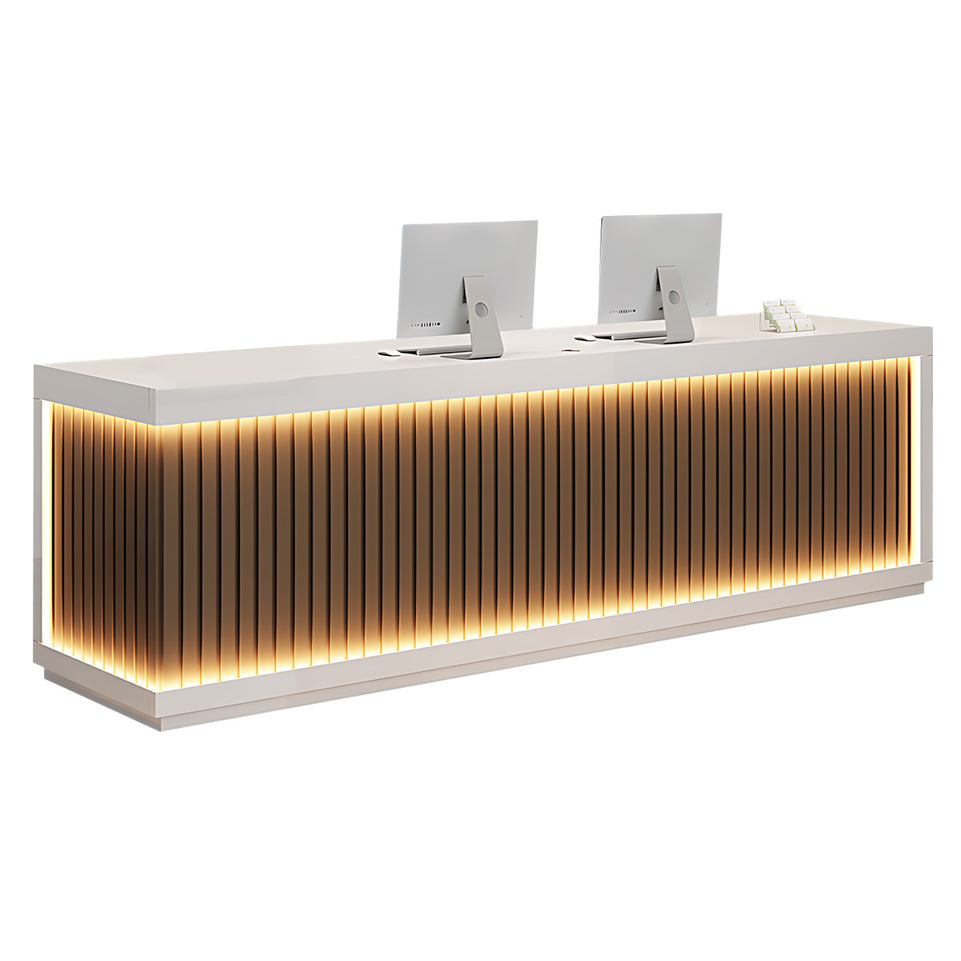 Salon Reception Desk 47-157 in Wide with LED Lighting & Lockable for Salon
